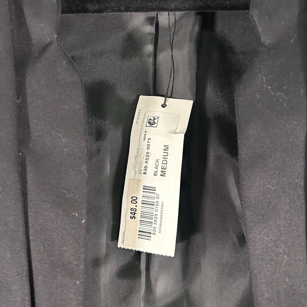 New Worthington Blazer Women's Medium Solid Black Open Front Office Work - Picture 4 of 7